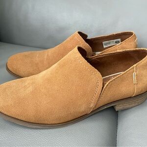 Toms Women's Suede Slip-On Loafers in Camel Brown